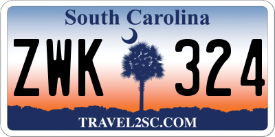 SC license plate ZWK324