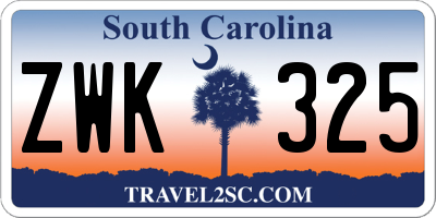SC license plate ZWK325