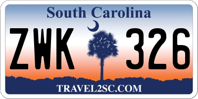 SC license plate ZWK326