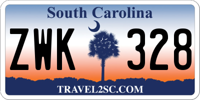 SC license plate ZWK328