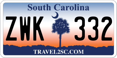 SC license plate ZWK332