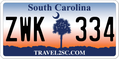 SC license plate ZWK334