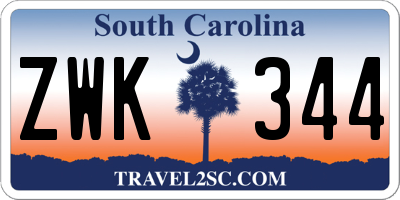 SC license plate ZWK344
