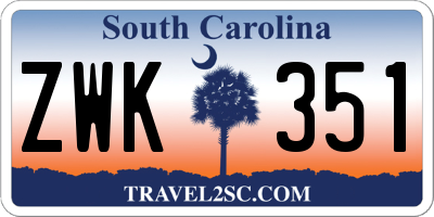 SC license plate ZWK351
