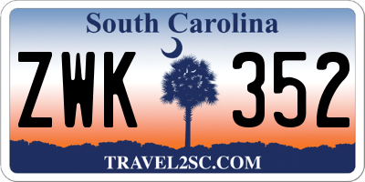 SC license plate ZWK352