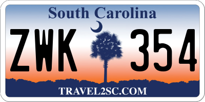 SC license plate ZWK354