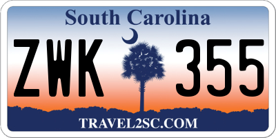 SC license plate ZWK355