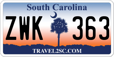 SC license plate ZWK363
