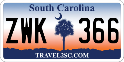 SC license plate ZWK366
