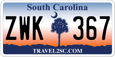 SC license plate ZWK367