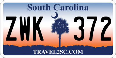 SC license plate ZWK372