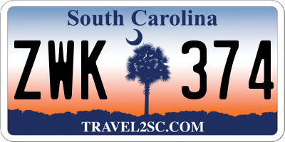 SC license plate ZWK374
