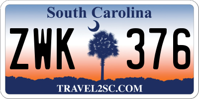 SC license plate ZWK376