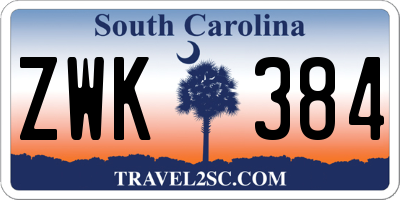 SC license plate ZWK384