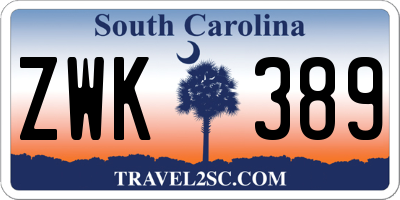 SC license plate ZWK389