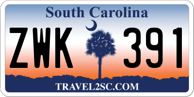 SC license plate ZWK391