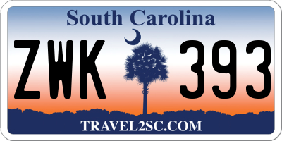 SC license plate ZWK393