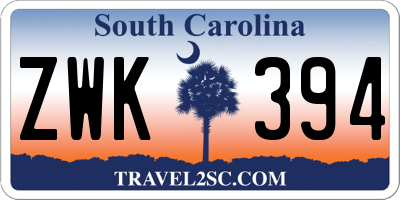 SC license plate ZWK394