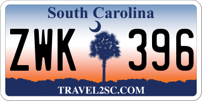 SC license plate ZWK396