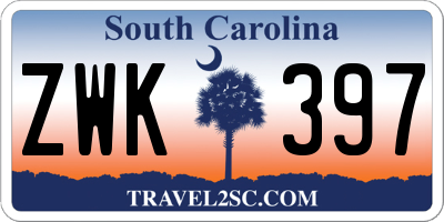 SC license plate ZWK397