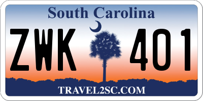 SC license plate ZWK401