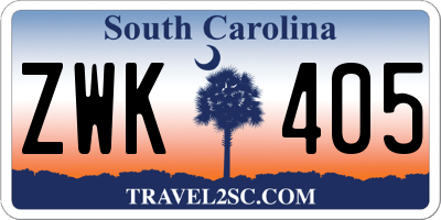 SC license plate ZWK405