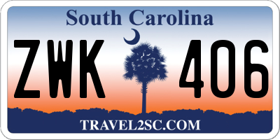 SC license plate ZWK406