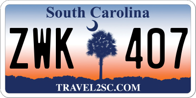 SC license plate ZWK407