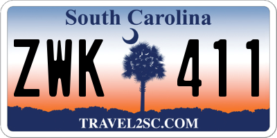 SC license plate ZWK411