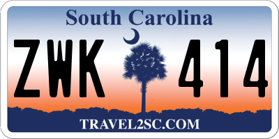 SC license plate ZWK414