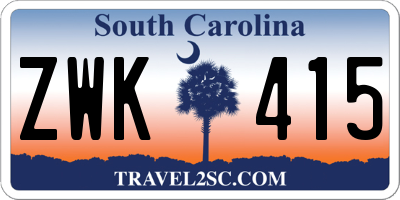 SC license plate ZWK415