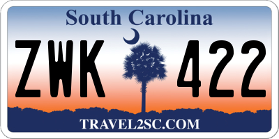 SC license plate ZWK422