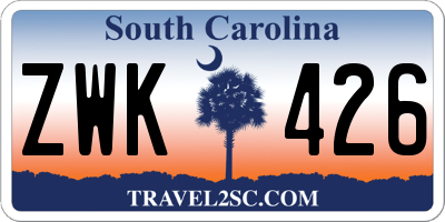 SC license plate ZWK426