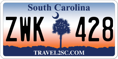SC license plate ZWK428