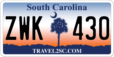 SC license plate ZWK430