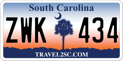 SC license plate ZWK434