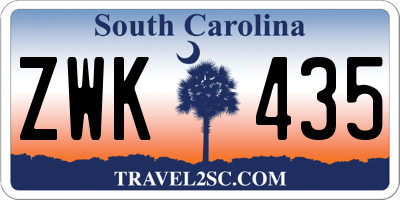 SC license plate ZWK435