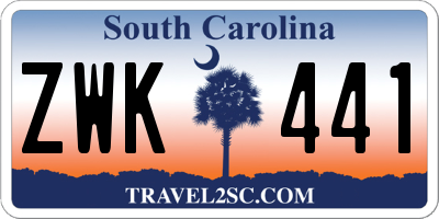SC license plate ZWK441
