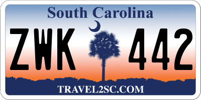 SC license plate ZWK442