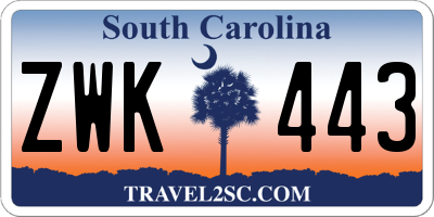 SC license plate ZWK443