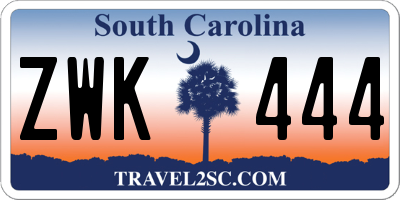 SC license plate ZWK444