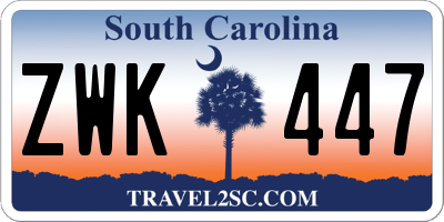SC license plate ZWK447