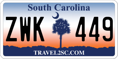 SC license plate ZWK449