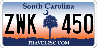 SC license plate ZWK450