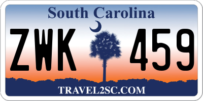 SC license plate ZWK459