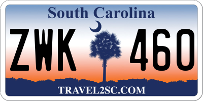 SC license plate ZWK460