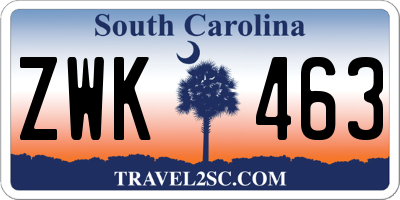 SC license plate ZWK463