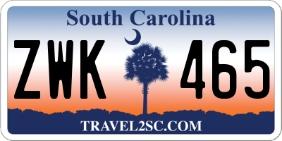 SC license plate ZWK465