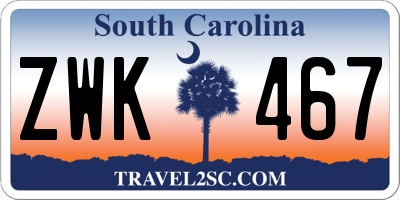 SC license plate ZWK467