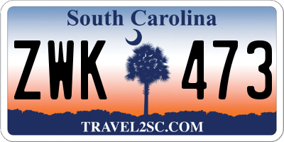 SC license plate ZWK473